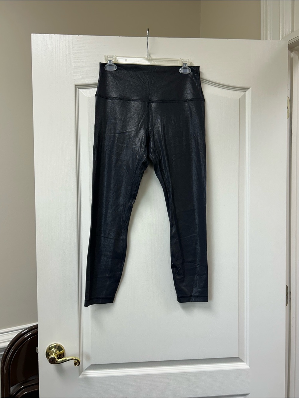 lululemon athletica Black Faux-Leather Leggings 25”